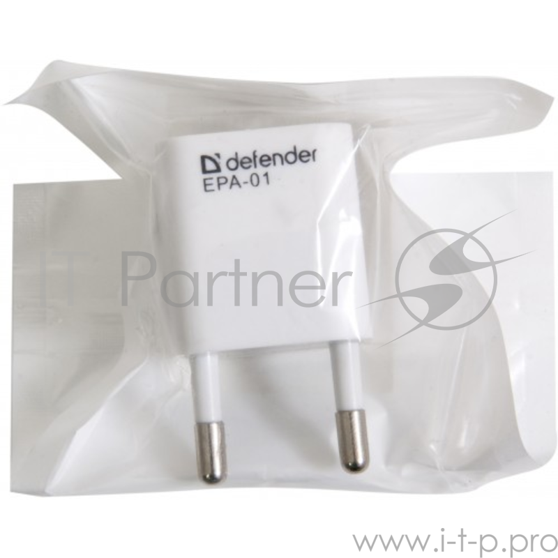Адаптер сетевой USB Defender EPA-01 / АС 110-240 В / DC 5 В / вых. ток 1А / белый / евростандарт