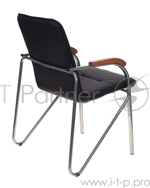 Стул Бюрократ S-SAMBA/BLACK черный зеркальный хром искусственная кожа