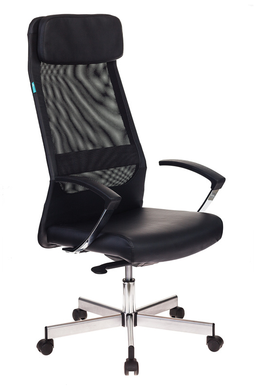 Кресло руководителя Бюрократ T-995SL/BLACK черный TW-01 искусст.кожа/сетка крестовина металл