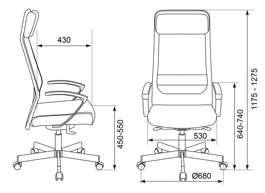 Кресло руководителя Бюрократ T-995SL/BLACK черный TW-01 искусст.кожа/сетка крестовина металл