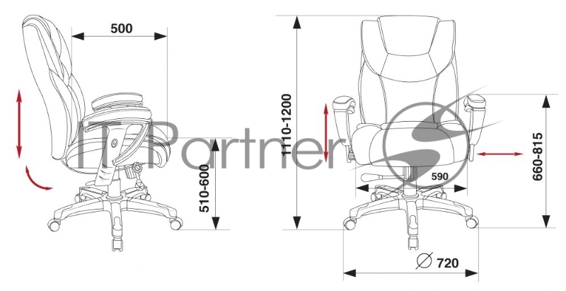 Кресло руководителя Бюрократ T-9999/BROWN коричневый рец.кожа/кожзам колеса черный (пластик золото)
