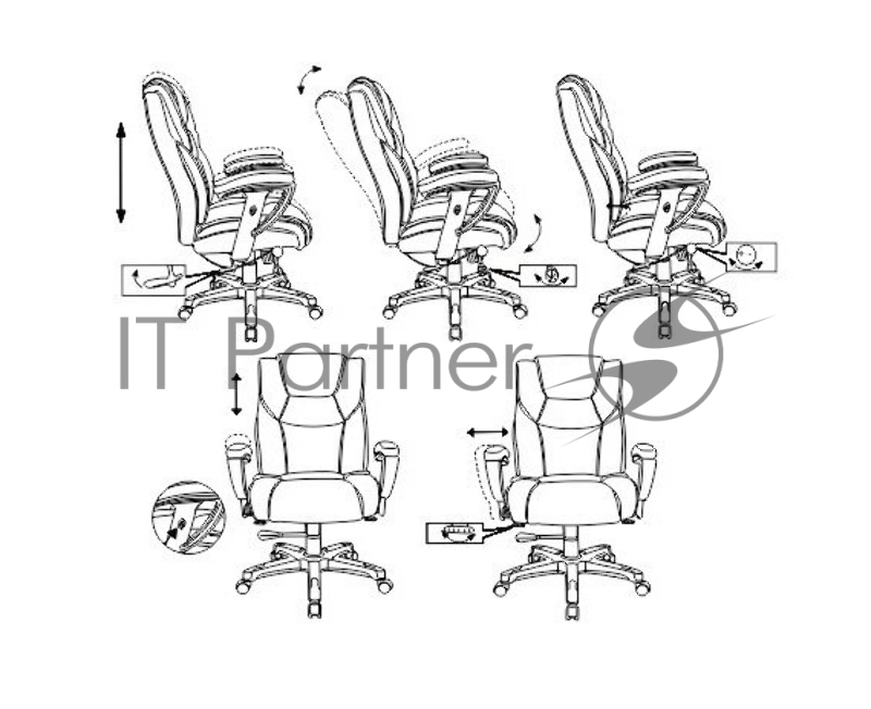Кресло руководителя Бюрократ T-9999/BROWN коричневый рец.кожа/кожзам колеса черный (пластик золото)