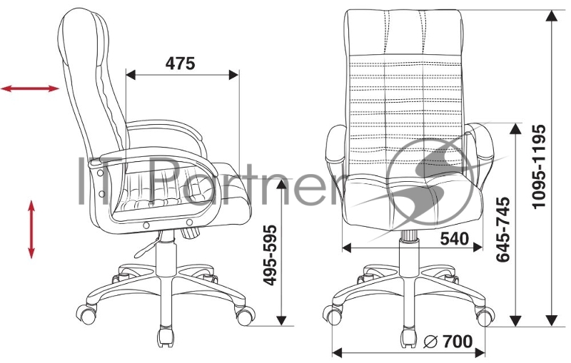 Кресло руководителя Бюрократ KB-10/BLACK черный искусственная кожа