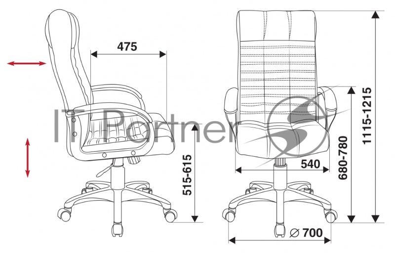 Кресло руководителя Бюрократ KB-10/BLACK черный искусственная кожа