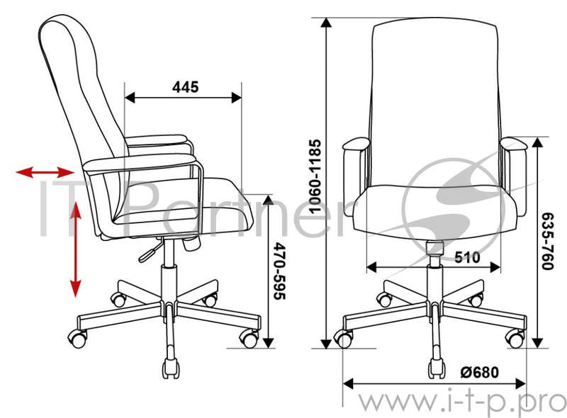 Кресло руководителя Бюрократ DOMINUS-FB черный TS-584 крестовина металл