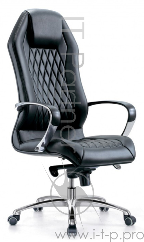 Кресло руководителя Бюрократ _AURA/BLACK черный кожа крестовина алюминий