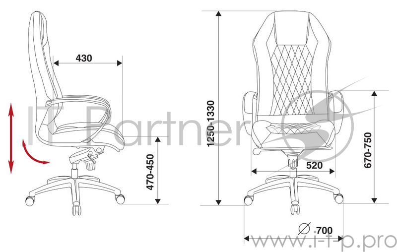Кресло руководителя Бюрократ _AURA/BLACK черный кожа крестовина алюминий