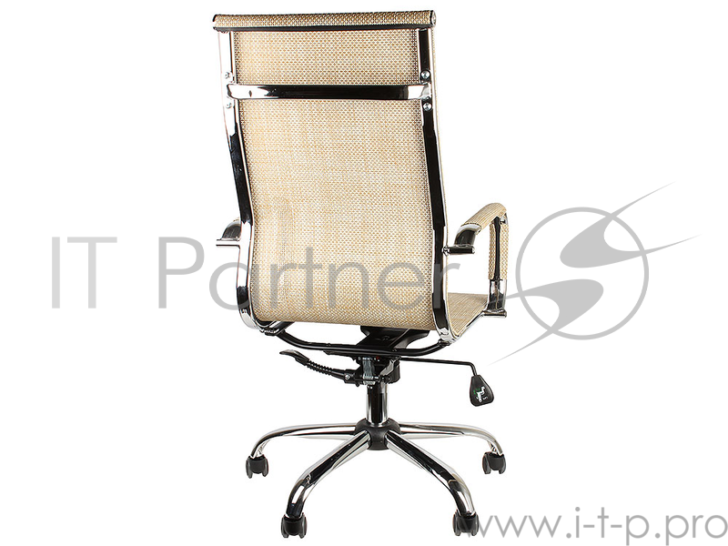 Кресло руководителя COLLEGE XH-633A Бежевый, сетка, крестовина/подлокотники-хром. металл, до 120кг,