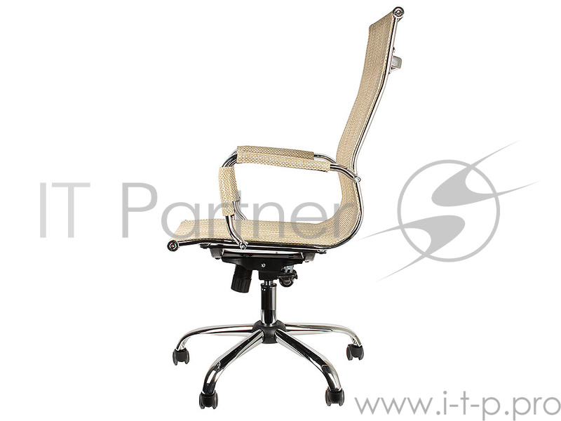 Кресло руководителя COLLEGE XH-633A Бежевый, сетка, крестовина/подлокотники-хром. металл, до 120кг,