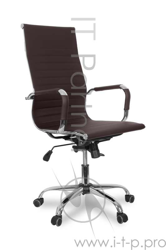 Кресло руководителя COLLEGE XH-632ALX Коричневый экокожа крестовина/подлокотники-хром. металл, до 1
