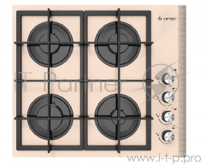 Варочная поверхность газовая Gefest СВН 2230 К8, закаленное стекло, бежевая