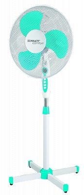 Вентилятор напольный Scarlett SC-SF111B12 38Вт скоростей:3 белый/голубой