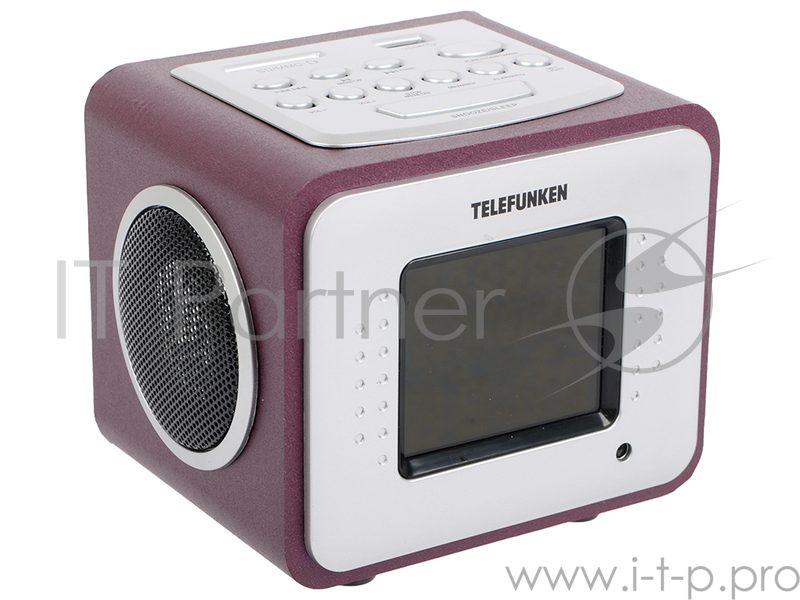 Радиоприемник настольный Telefunken TF-1575 бордовый USB SD/MMC