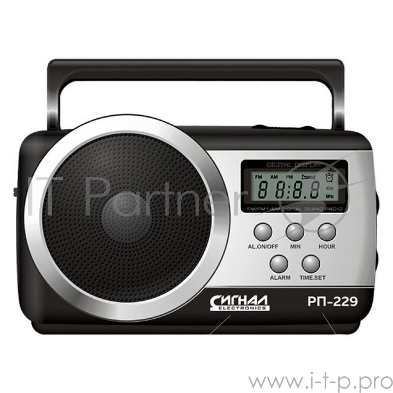 Радиоприемник портативный Сигнал РП-229 черный/серебристый