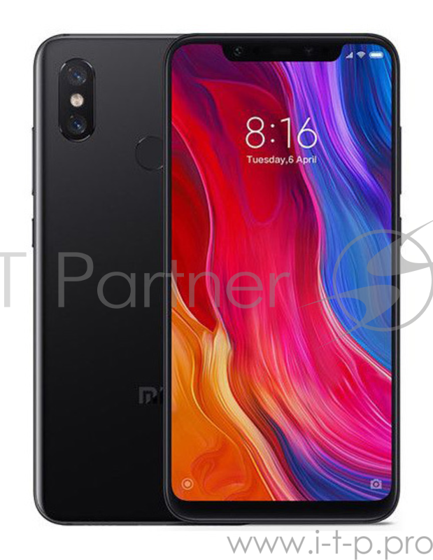 Смартфон Xiaomi Mi 8 64Gb 6Gb черный моноблок 3G 4G 2Sim 6.21