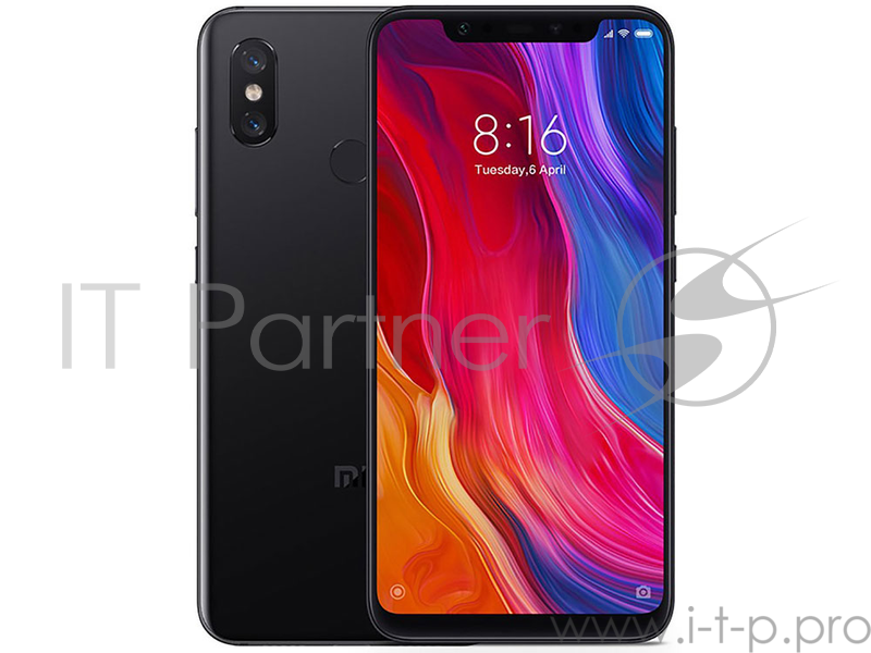 Смартфон Xiaomi Mi 8 128Gb 6Gb черный моноблок 3G 4G 2Sim 6.21
