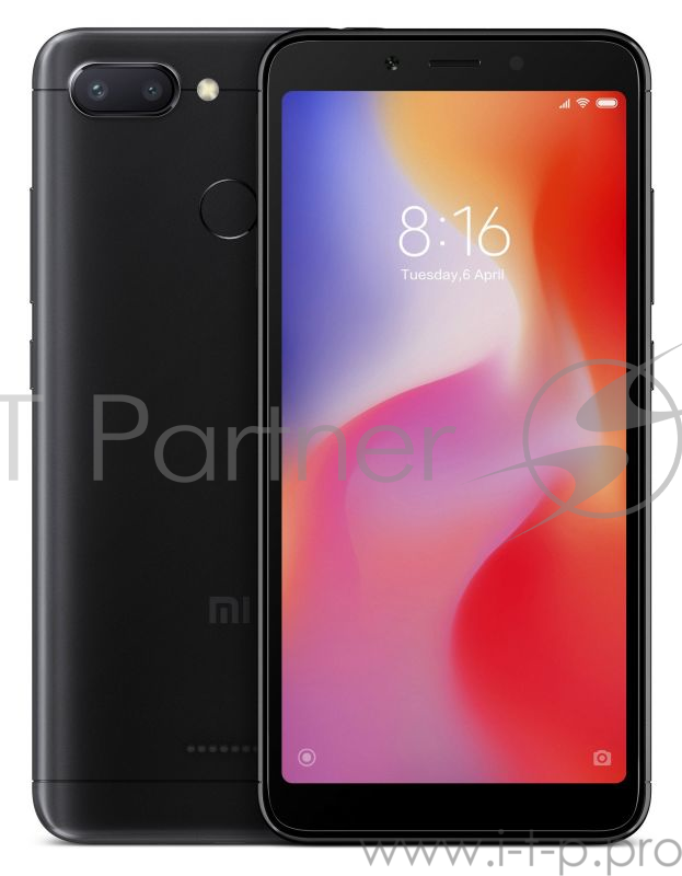 Смартфон Xiaomi Redmi 6 32Gb 3Gb черный моноблок 3G 4G 2Sim 5.45