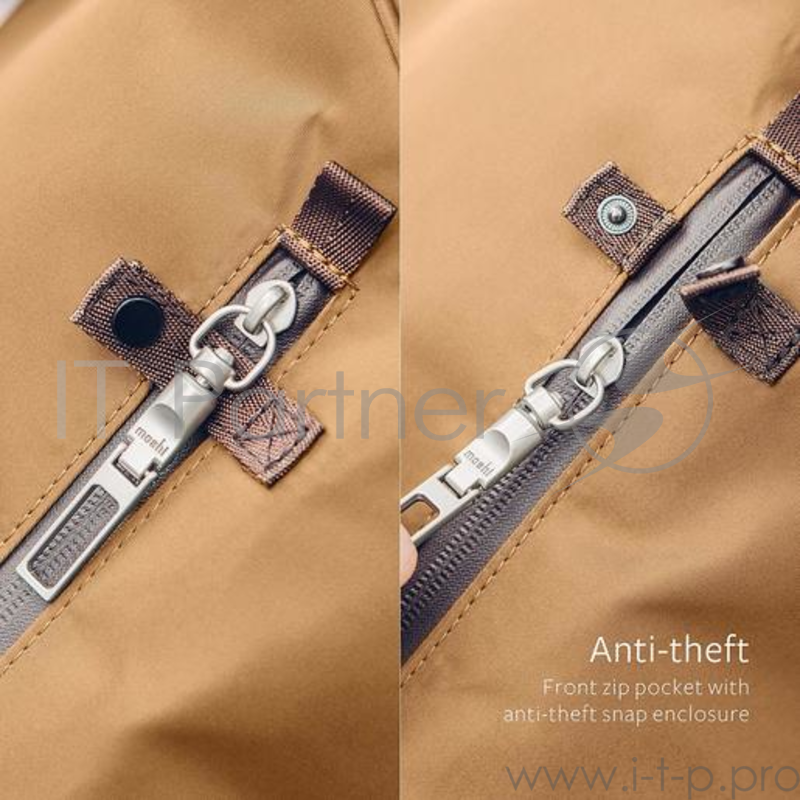 Рюкзак Moshi Hexa для ноутбуков до 15 дюймов. Материал полиэстер, нейлон. Цвет коричневый хаки.