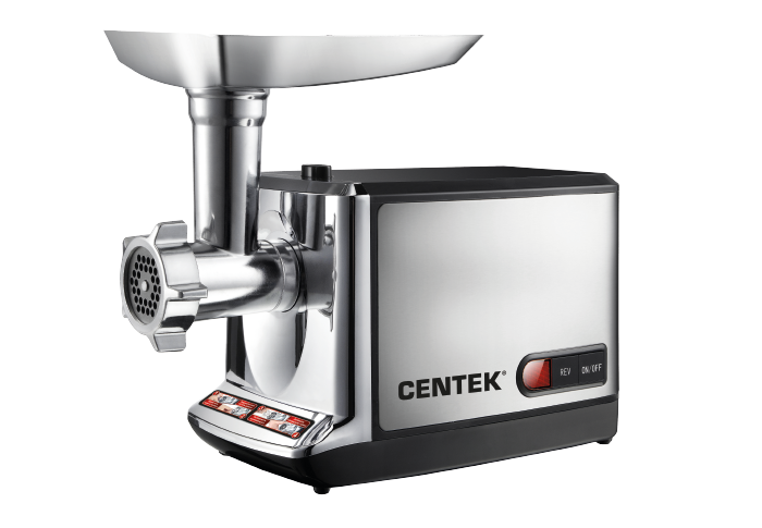 Мясорубка Centek CT-1613 2000Вт, ШНЕК V8, отделка НЕРЖ СТАЛЬ, металл лоток, 2 литых диска
