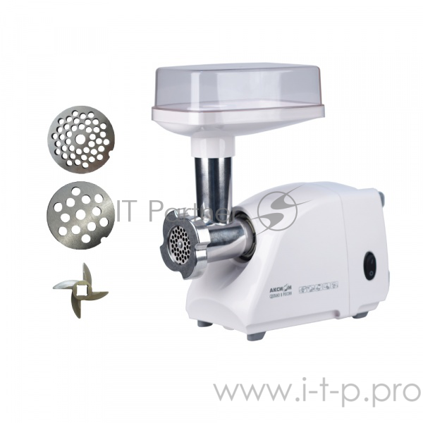 Мясорубка АКСИОН М14.01 БелыйМакс. мощность 600 Вт. Защита двигателя от перегрузки. Максимальная производительность – 40 кг/час. Лоток. 2 решетки (с мелкими и крупными отверстиями). Чашка для фарша. Отсек для хранения шнура питания и принадлежностей