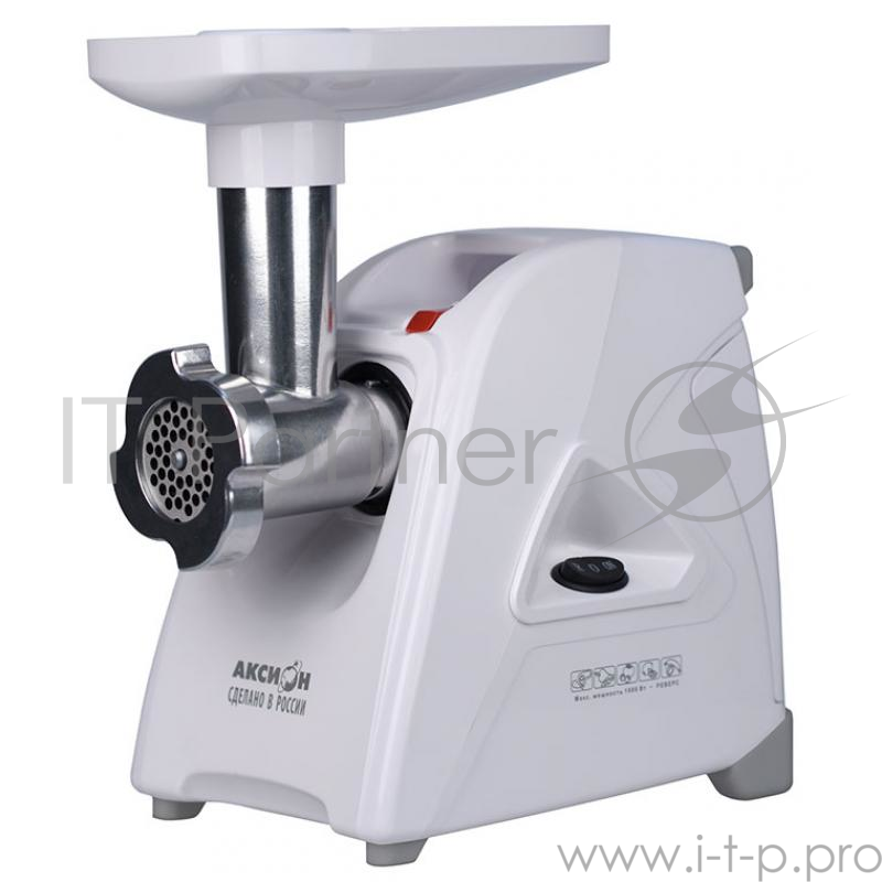 Мясорубка АКСИОН М35.01 БелыйМакс. мощность 1500 Вт. Защита двигателя от перегрузки. Максимальная производительность – 100 кг/час. Приставка для набивки колбас (2шт.). Приставка кеббе. Лоток. Защитный экран от брызг. 3 решетки (с мелкими, крупными и