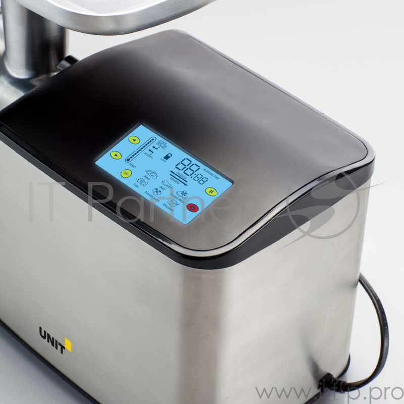 Мясорубка Электрическая UNIT UGR-459, Цвет - Черный, 1500Вт, Электронное управление, Сенсорная панель, 6 скоростей