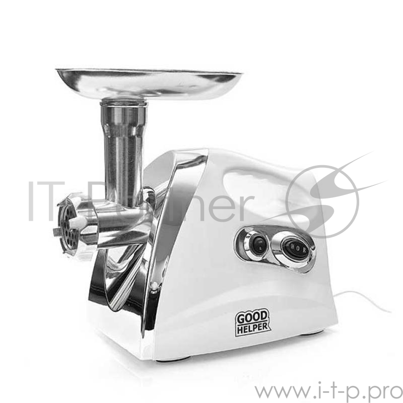 Мясорубка GOODHELPER MG-12P08, 1200 Вт. Насадки для сосисок и колбас. Толкатель. Режущие пластины - 3 шт(3.0 5.0 7.0 mm).