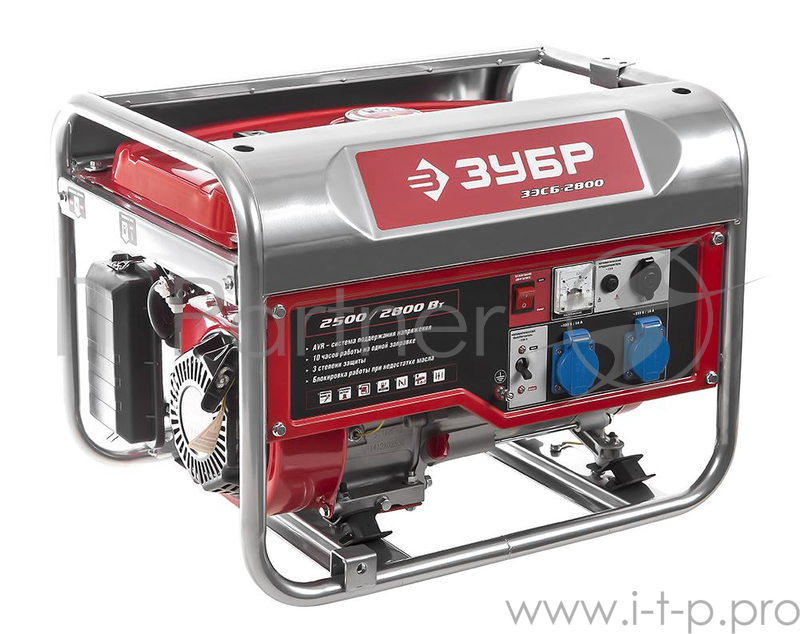 Бензоэлектростнция ЗУБР ЗЭСБ-2800 220/12В 2800/2500Вт 4ткт ручной пуск