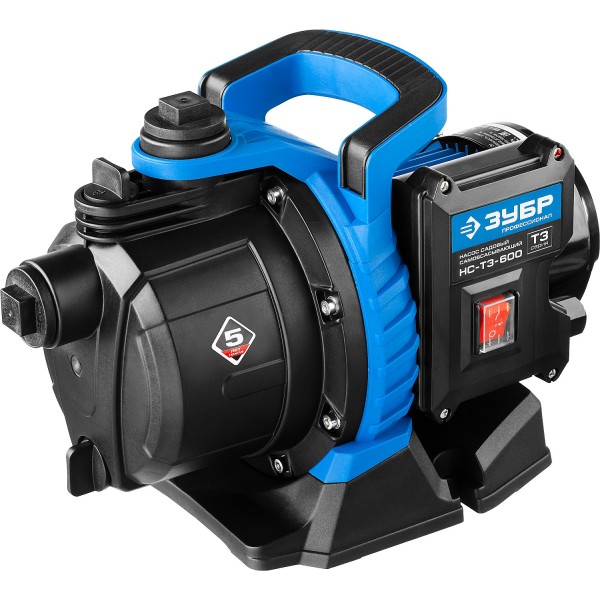 Насос ЗУБР НС-Т3-600 профессионал т3 садовый поверхностный самовсасывающий 600Вт 55л/мин напор 35м