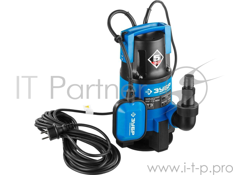 Насос ЗУБР НПГ-Т3-400 профессионал т3 погружной дренажный для грязной воды d частиц до 35мм 400Вт
