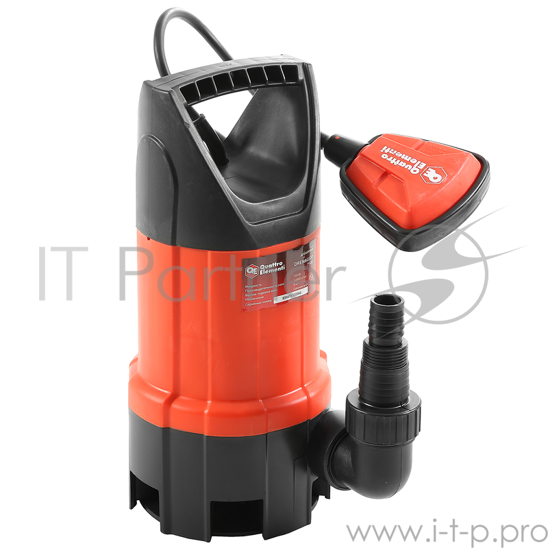 Насос дренажный QUATTRO ELEMENTI DRENAGGIO 750 F 771-558 750Вт 12000л/ч выс.7.5м част.35мм