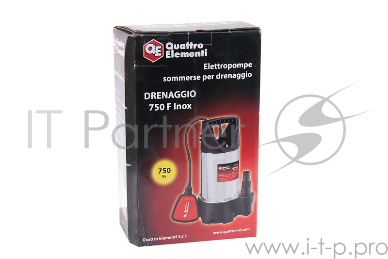 Насос дренажный QUATTRO ELEMENTI DRENAGGIO 750 F Inox 770-728 750Вт 12000л/ч выс.7.5м част.35мм
