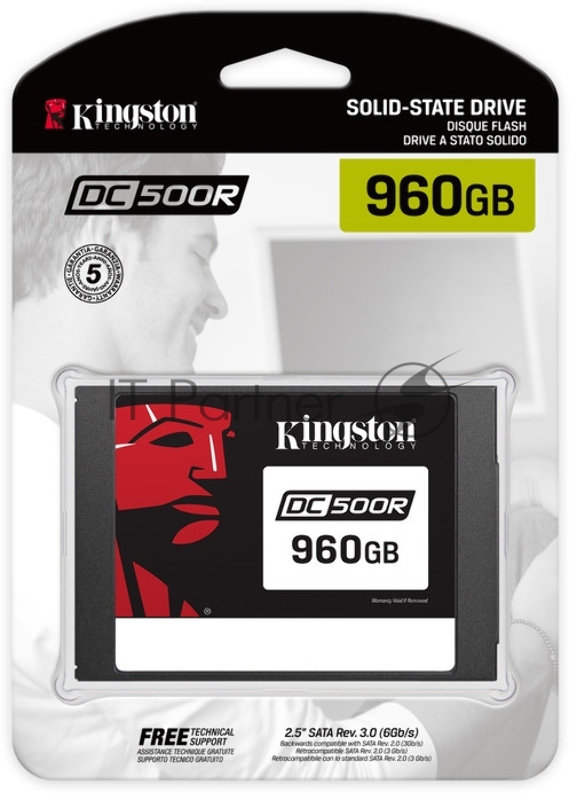 Твердотельный накопитель Kingston 960GB SSDNow DC500R (Read-Centric) SATA 3 2.5 (7mm height) 3D TLC