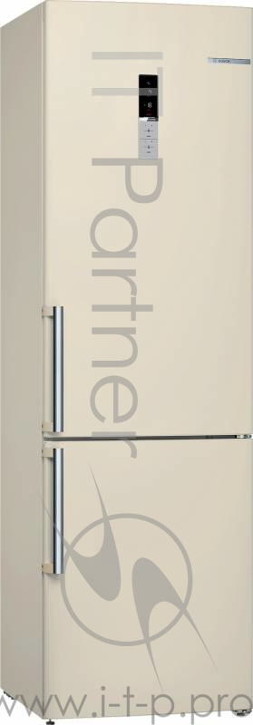 Холодильники с нижней морозильной камерой BOSCH 201х60х60, объем камер 257+94 л, Low Frost, морозильная камера снизу, внешний дисплей, бежевый