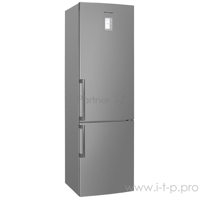 Холодильники с No Frost Vestfrost 200x60x63, объем камер 258+72, No Frost, дисплей, зона свежести, морозильная камера снизу, серебристый