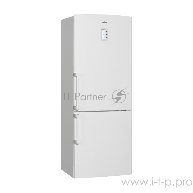 Холодильники с No Frost Vestfrost 187.5x70x63, объем камер 260+97, No Frost, регулировка влажности, зона свежести, дисплей, морозильная камера снизу, белый