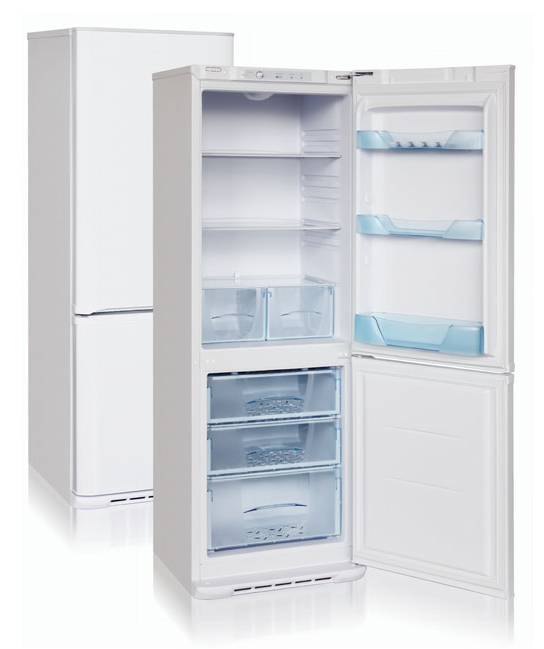 Холодильник Бирюса 133 Двухкамерный холодильник с нижней морозильной камерой, номинальный общий объем 310 дм3, номинальный общий объем холодильной камеры - 210 дм3, номинальный общий объем морозильной камеры - 100 дм3, механический тип управления, К