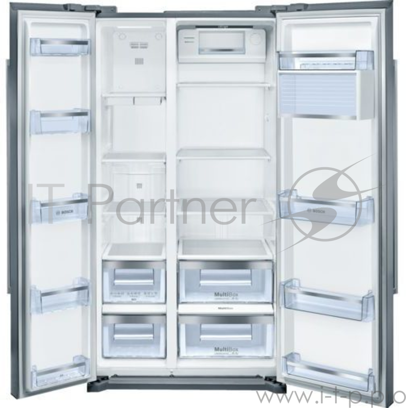 Холодильник BOSCH Холодильник BOSCH/ 177x91x72 см, объем камер 373+200, No Frost, морозильная камера side by side, цвет: нерж.сталь