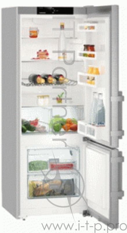 Холодильник Liebherr 162.5x60x63, объем камер 222+55, дисплей, морозильная камера снизу, нержавеющая сталь