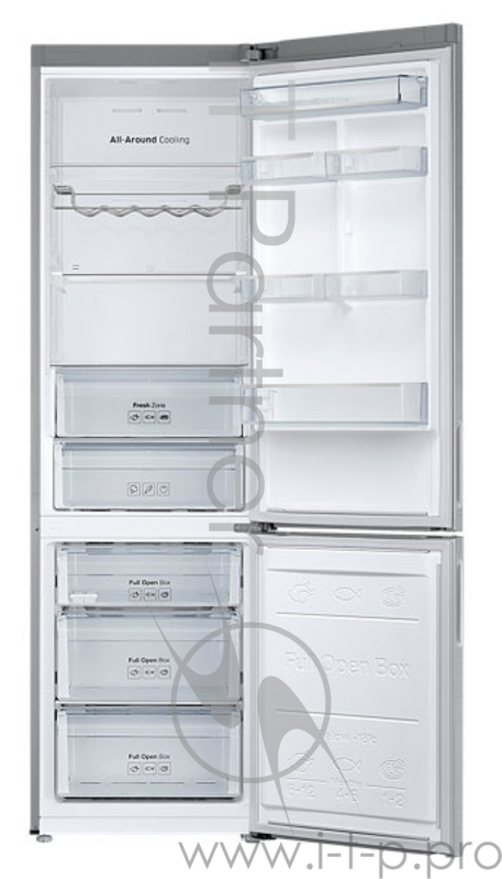 Холодильник Samsung RB37J5240SA (двухкамерный) Объем: 367л (269 + 98). ВхШхГ: 2010 X 595 X 675 Цвет: Серебристый