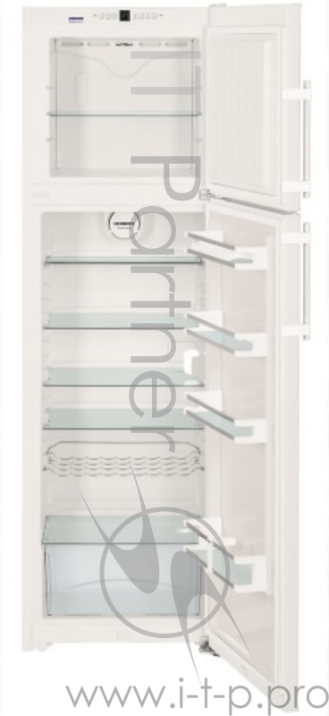 Холодильник Liebherr 192x60x63, объем камер 250+60, No frost, морозильная камера сверху, белый