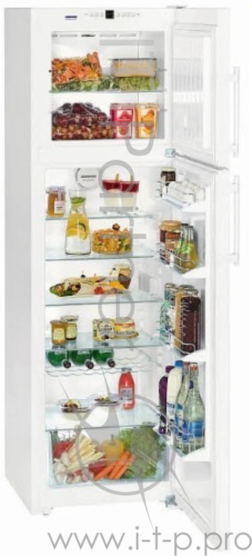 Холодильник Liebherr 192x60x63, объем камер 250+60, No frost, морозильная камера сверху, белый