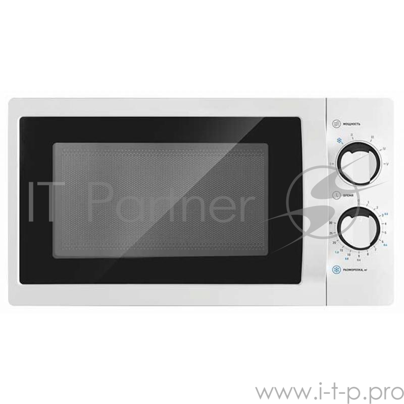 Микроволновая печь VEKTA MS720BHW 20 л., механическое управление, мощность 700Вт, цвет белый, внутреннее покрытие - эмаль, открытие дверцы - ручка, таймер 30 мин, разморозка по весу.