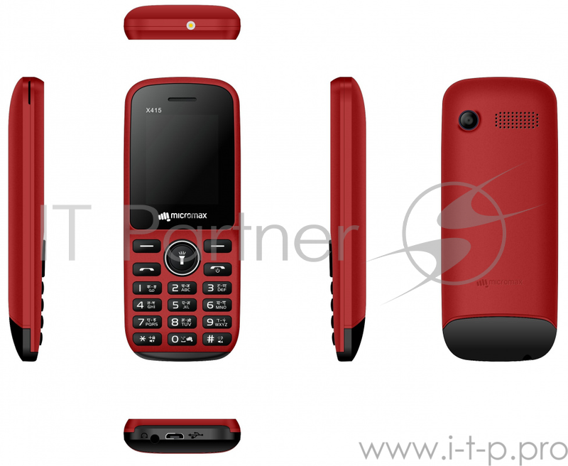 Мобильный телефон Micromax X415 32Mb красный моноблок 2Sim 1.77