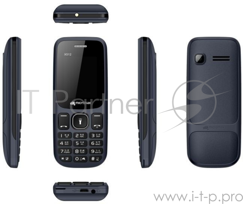 Мобильный телефон Micromax X512 32Mb синий моноблок 2Sim 1.77