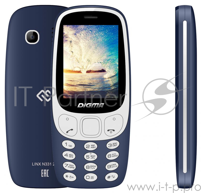 Мобильный телефон Digma Linx N331 2G темно-синий моноблок 2Sim 2.44
