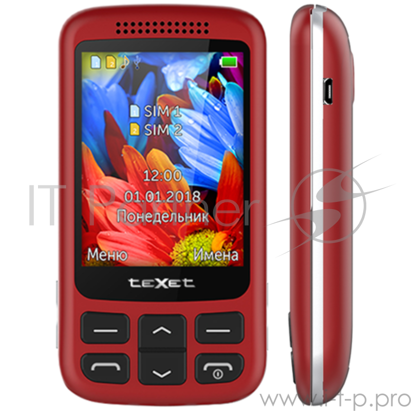 Мобильный телефон teXet TM-501 красный