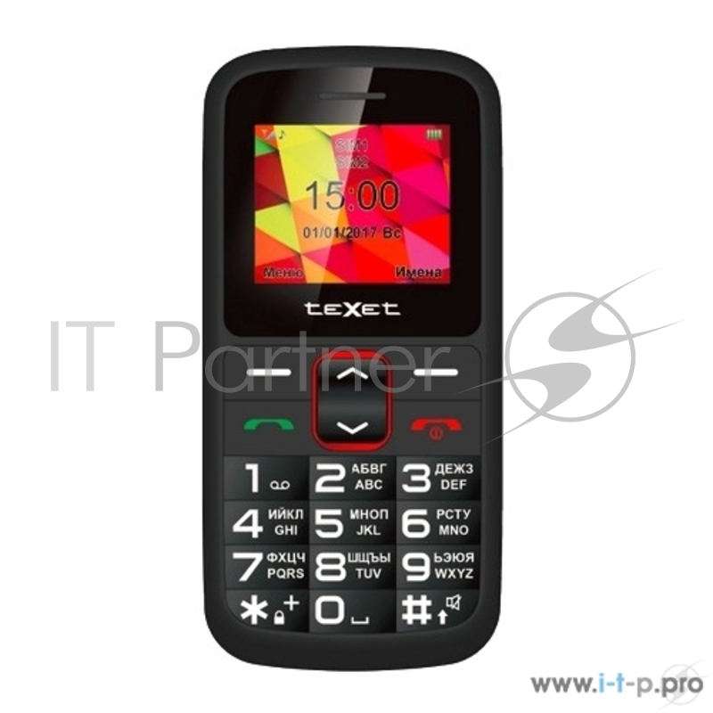 Мобильный телефон texet 217B-TM цвет черный-красный