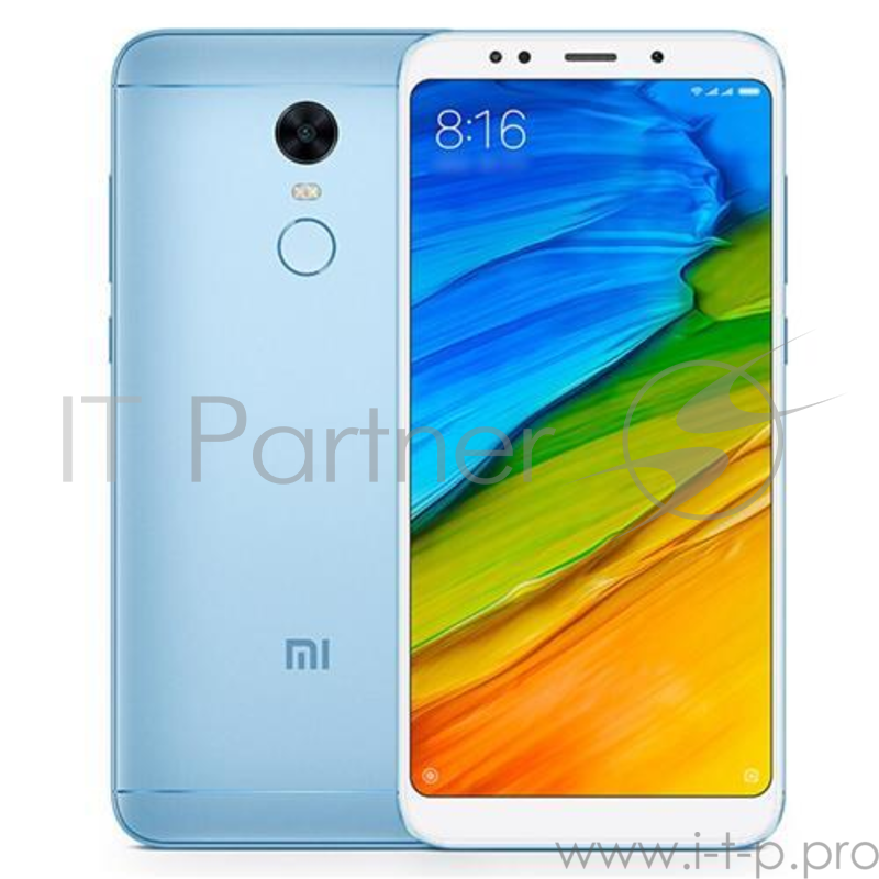 Смартфон Xiaomi Redmi 5 Plus Blue, 5.9'' 2160x1080, 2.0GHz, 8 Core, 4GB RAM, 64GB, up to 128GB flash, 12Mpix/5Mpix, 2 Sim, 2G, 3G, LTE, BT, Wi-Fi, GPS, Glonass, Micro-USB, 4000mAh, 180g, 158.5x74.45x8.05