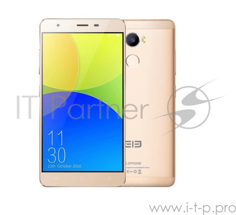 Смартфон elephone C1 Gold, 5.5'' 1280x720, 1.3GHz, 4 Core, 2GB RAM, 16GB, up to 64GB flash, 8Mpix/2Mpix, 2 Sim, 2G, 3G, LTE, BT, Wi-Fi, GPS, 2850mAh, Android 6.0, 150.3x76.5x8.4